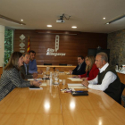 Un instant de la reunió de les presidències dels consells comarcals de l'Alt Pirineu i la sindicatura d'Aran al Pont de Suert.