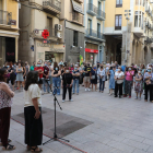 Imagen de archivo de una manifestación contra la violencia machista en Lleida. 