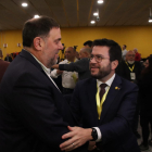 Oriol Junqueras i Pere Aragonès, ahir durant el congrés nacional d’ERC.