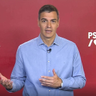 Captura de vídeo de les declaracions difoses a través de les xarxes socials de Pedro Sánchez.