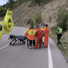 Al lloc un helicòpter medicalitzat des de Tremp.