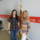 González y Mínguez, ayer en la sede del PSC en Lleida. 