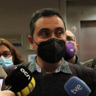 Marc Martínez atiende los medios en nombre del comité de huelga