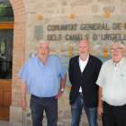 David Mascort entre el president de l’Urgell, Amadeu Ros, i el del Segarra-Garrigues, Josep Maria Jové.