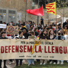 Protesta contra la sentencia del TSJC el miércoles en Lleida.