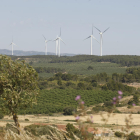 Imagen de archivo de molinos de viento en Les Garrigues. 