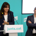 Borràs i Turull van comparèixer després de l’executiva que va valorar el resultat de la consulta.