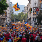 Asistentes de la manifestación que la ANC convocó por la Diada en 2021 en Barcelona.
