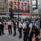 La Policía velando por que no se hicieran actos de conmemoración en Hong Kong.