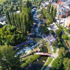 Una vista aérea del canal olímpico del Parc del Segre.