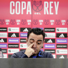 Xavi, durante su comparecencia ayer ante los medios.