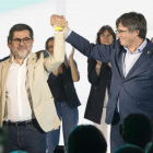 Jordi Sànchez y Carles Puigdemont, ayer en el congreso de Junts en Argelers.