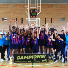 El conjunto azulgrana festeja el título ganado ante el Joventut.