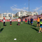 Los jugadores del Atlètic Lleida Genuine durante un entrenamiento.