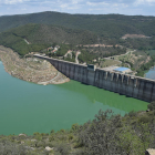 El pantano de Rialb, todavía al 15% de su capacidad, en una imagen tomada a principios de junio.