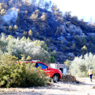 Imatge d’una zona encara fumejant a Puig Moltó del Perelló.