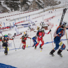 Esquiadors durant una de les proves dels Europeus d’esquí de muntanya al febrer a Boí Taüll.