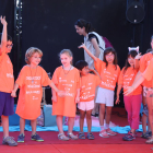 Un grupo de niños durante el espectáculo ‘El fons del mar’, de las leridanas 4Contes.