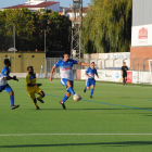 Una acció del partit que van disputar ahir el Mollerussa i el Tàrrega.