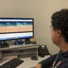 Carlos Coll, responsable tècnic esportiu del CT Urgell, treballant amb la nova aplicació.