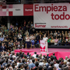 Yolanda Díaz va congregar més de 3.000 persones ahir al poliesportiu Magariños de Madrid.
