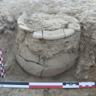 L’urna funerària recuperada en les últimes excavacions.