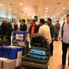 Congresistas del MWC en la zona de llegadas de la T1 del Aeropuerto del Prat de Barcelona