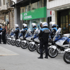 Agentes de la Policía Local en la formación durante la celebración de Santa Cecília, su patrona.