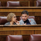 El portavoz de Esquerra Republicana (ERC) en el Congreso, Gabriel Rufián, durante una sesión plenaria en el Congreso de los Diputados.