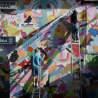 Ambos artistas reflejan su cambio de vida con el nuevo mural.