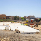 Imatge de les obres per construir la base de la nova escola d’Albesa.