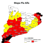 Alt risc d'incendi en fins a 58 municipis de 8 comarques