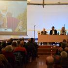 Artur Blasco presentando ayer su libro en La Seu d’Urgell. 