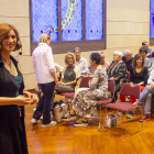 La meteoróloga Núria Seró, ayer antes de empezar la ponencia en el Rectorado de la UdL.