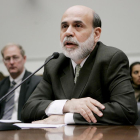 Ben Bernanke, un dels premiats amb el Nobel d'Economía, en una compareixença.