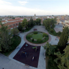 Vista aèria del Palau d’Anglesola, on van ocórrer els fets.