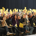 Vilalta y Aragonès –centro– en el congreso de ERC en Lleida.