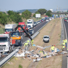 Van multar 14 conductors a les cues d’aquest accident a l’A-2.