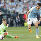 Gabri Veiga supera a Ter Stegen en la jugada del primer gol del partido.