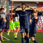 Youssef celebra el seu primer gol i el segon de l’Atlètic Lleida ahir.