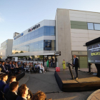 Un moment de la inauguració, amb el discurs de l’alcalde, Miquel Pueyo.