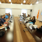 Un momento de la reunión que mantuvieron ayer la consellera Vilagrà y su equipo con los sindicatos.