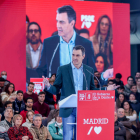 Pedro Sánchez participó ayer en la presentación de Reyes Maroto como alcaldable del PSOE en Madrid.