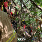 Actuación de  los servicios de emergencias ayer en Foradada. 