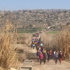 Els participants van poder fer la ruta de Torres de Segre acompanyats per les mascotes.