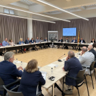 Una imagen de la reunión de la comisión de seguimiento del Plan Rodalies de Lleida que se ha hecho este viernes en la Diputación.
