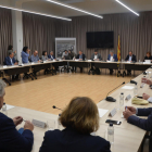 La reunión de la comisión de seguimiento de Rodalies que se celebró ayer en la Diputación. 