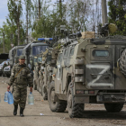  Efectivos de la milicia de la autoproclamada república de Donetsk, en Mariúpol.