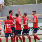 Los jugadores del Balaguer celebran un gol durante la presente temporada.