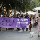 Marcha contra los feminicidios que salió ayer desde la plaza Ricard Viñes de Lleida. 